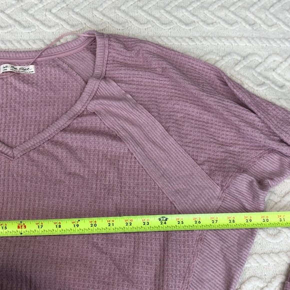 Free People Women's Size L Santa Clara Thermal Pullover Knit Shirt Oversized NWT - Picture 5 of 5